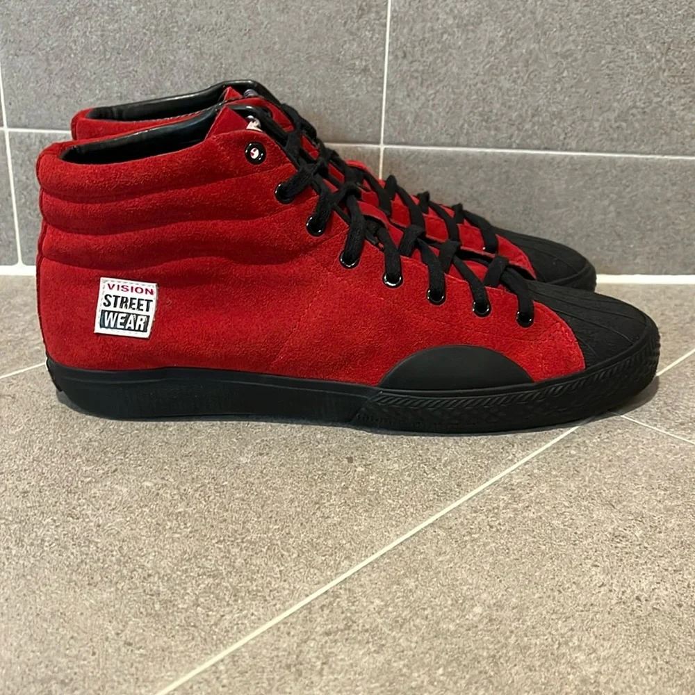 Vision Street Wear VSW Suede Hi skate skateboard shoes sneakers red Mens Size 13